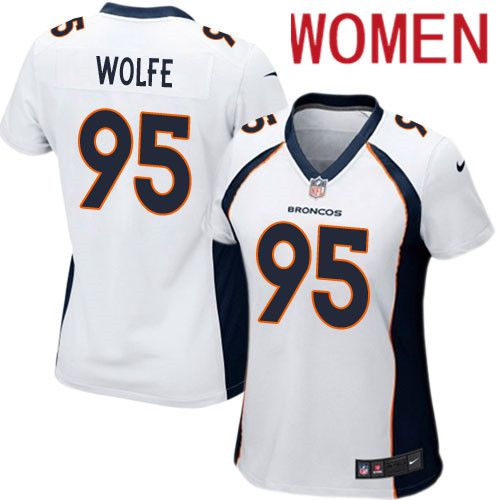 Women Denver Broncos 95 Derek Wolfe Nike White Game Player NFL Jersey